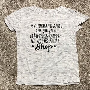 Graphic Tee with Fun Text womens small